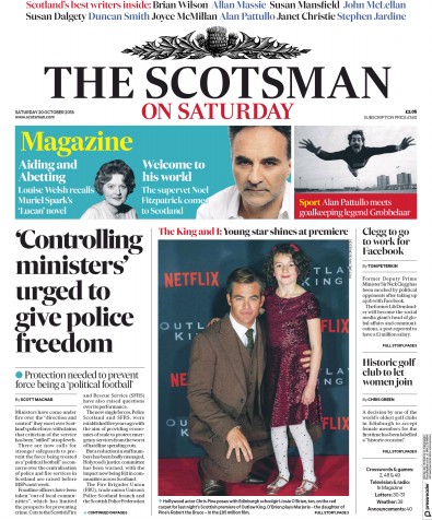 The Scotsman (UK) Newspaper Front Page for 20 October 2018