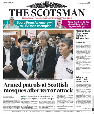 The Scotsman Newspaper Front Page for 20 June 2017