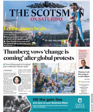 The Scotsman Newspaper Front Page for 21 September 2019