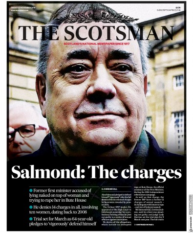 The Scotsman Newspaper Front Page for 22 November 2019