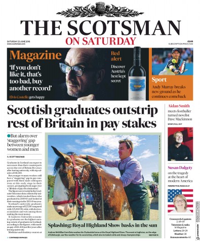 The Scotsman (UK) Newspaper Front Page for 23 June 2018