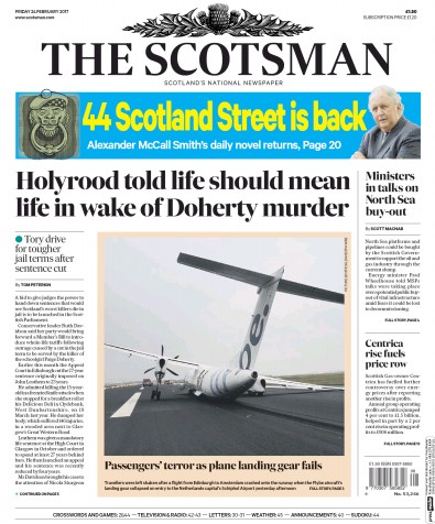 The Scotsman (UK) Newspaper Front Page for 24 February 2017