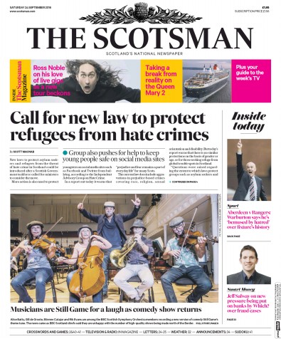 The Scotsman (UK) Newspaper Front Page for 24 September 2016