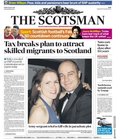 The Scotsman Newspaper Front Page for 25 May 2018