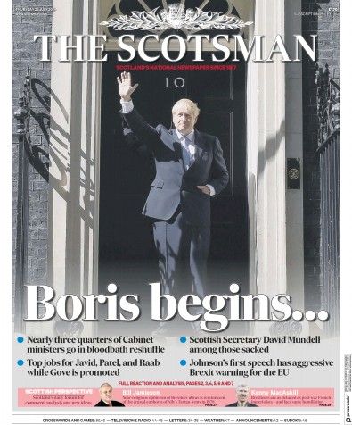 The Scotsman (UK) Newspaper Front Page for 25 July 2019