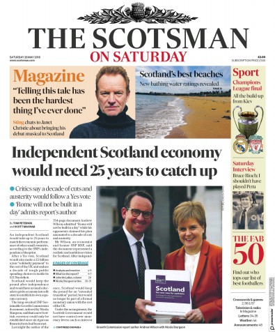 The Scotsman Newspaper Front Page for 26 May 2018