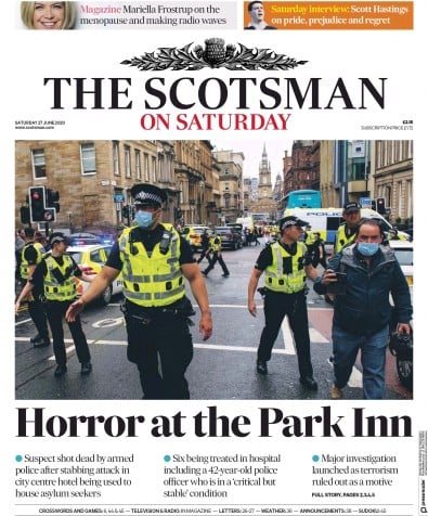 The Scotsman Newspaper Front Page for 27 June 2020