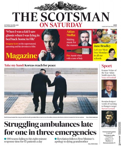 The Scotsman Newspaper Front Page for 28 April 2018