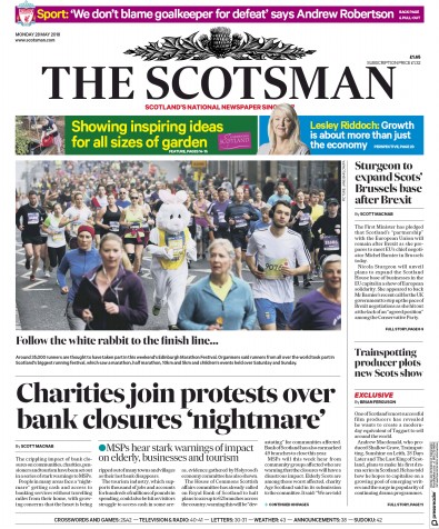 The Scotsman (UK) Newspaper Front Page for 28 May 2018