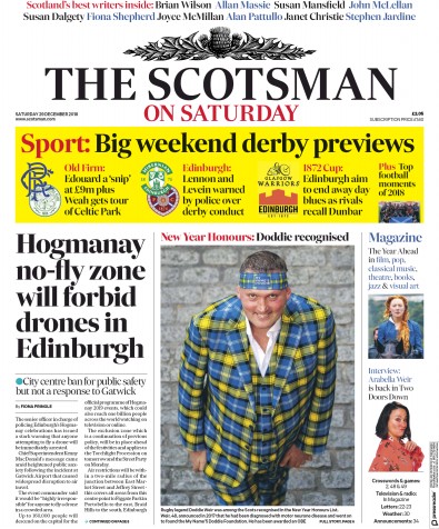 The Scotsman (UK) Newspaper Front Page for 29 December 2018