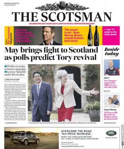 The Scotsman (UK) Newspaper Front Page for 29 April 2017