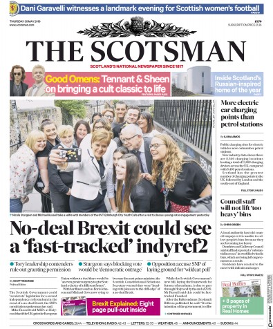 The Scotsman Newspaper Front Page for 30 May 2019