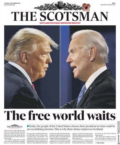 The Scotsman Newspaper Front Page for 3 November 2020