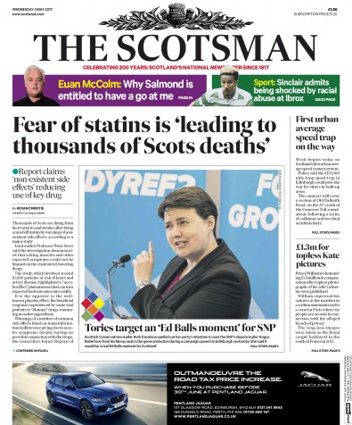 The Scotsman Newspaper Front Page for 3 May 2017