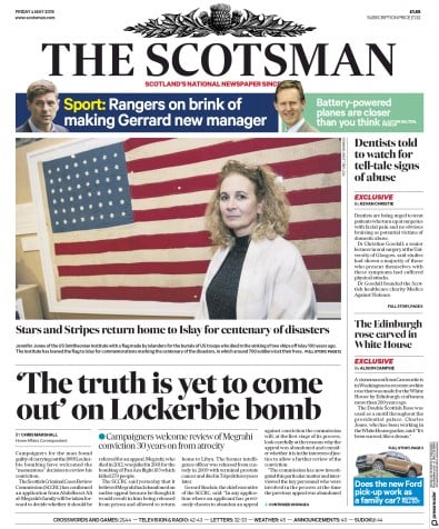 The Scotsman Newspaper Front Page for 4 May 2018