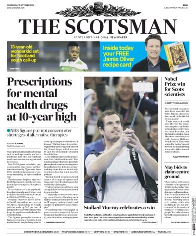 The Scotsman Newspaper Front Page for 5 October 2016