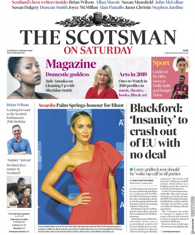 The Scotsman Newspaper Front Page for 5 January 2019