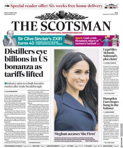 The Scotsman (UK) Newspaper Front Page for 5 March 2021