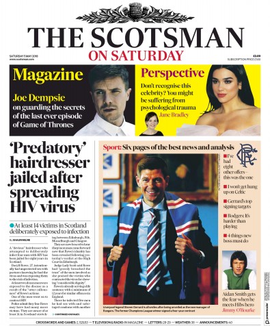The Scotsman Newspaper Front Page for 5 May 2018