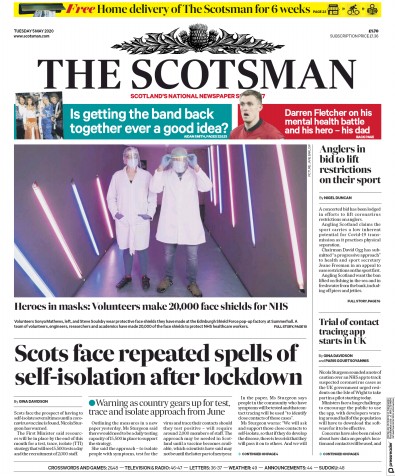 The Scotsman (UK) Newspaper Front Page for 5 May 2020