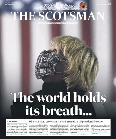 The Scotsman Newspaper Front Page for 6 November 2020