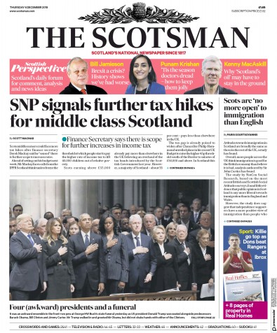 The Scotsman Newspaper Front Page for 6 December 2018