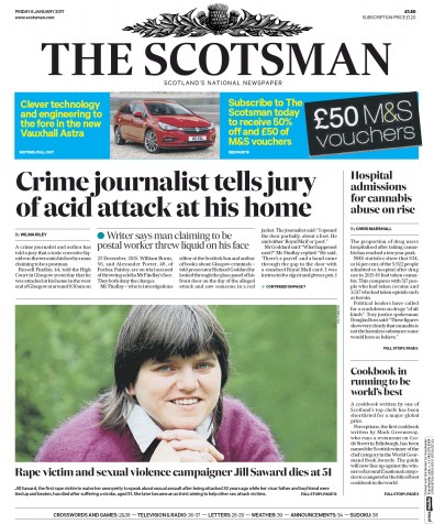 The Scotsman (UK) Newspaper Front Page for 6 January 2017