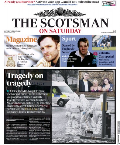 The Scotsman Newspaper Front Page for 6 February 2021