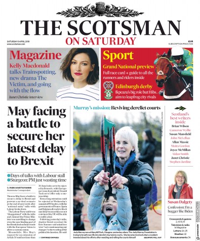 The Scotsman (UK) Newspaper Front Page for 6 April 2019