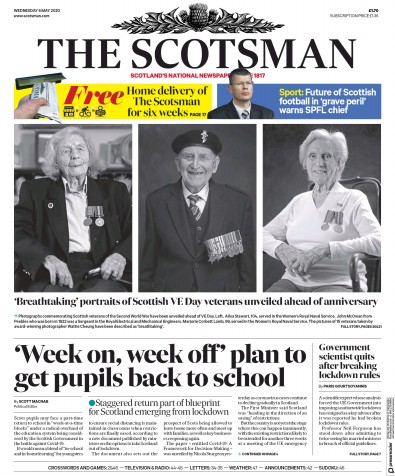 The Scotsman Newspaper Front Page for 6 May 2020