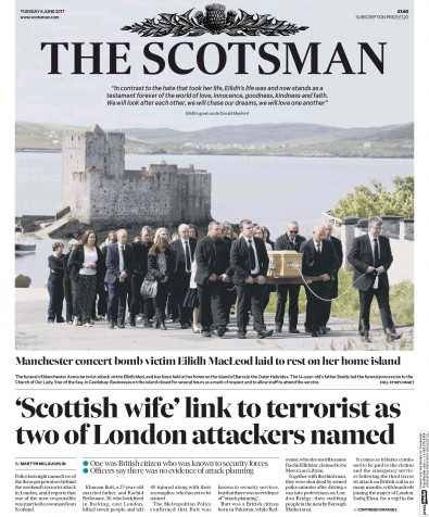 The Scotsman Newspaper Front Page for 6 June 2017