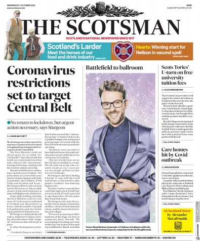 The Scotsman Newspaper Front Page for 7 October 2020