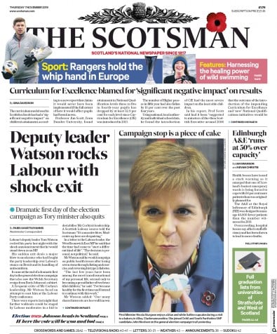 The Scotsman Newspaper Front Page for 7 November 2019