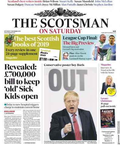 The Scotsman Newspaper Front Page for 7 December 2019