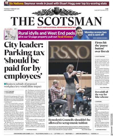 The Scotsman Newspaper Front Page for 7 February 2019