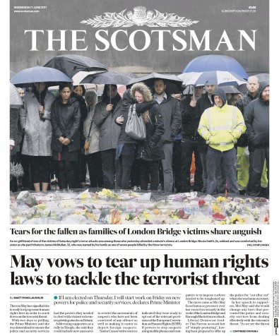 The Scotsman Newspaper Front Page for 7 June 2017