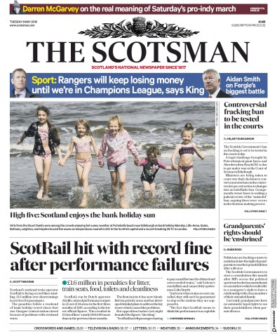 The Scotsman (UK) Newspaper Front Page for 8 May 2018