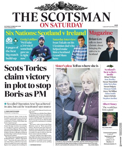 The Scotsman Newspaper Front Page for 9 February 2019