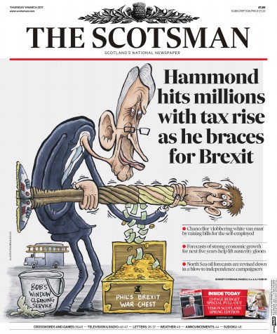 The Scotsman (UK) Newspaper Front Page for 9 March 2017