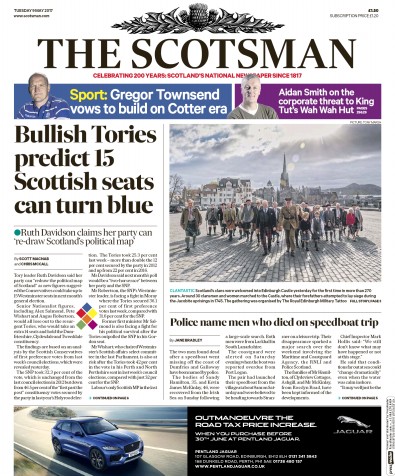 The Scotsman Newspaper Front Page for 9 May 2017