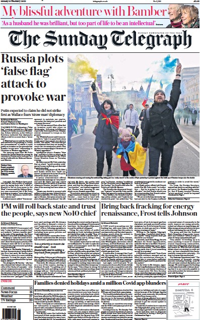The Sunday Telegraph (UK) Newspaper Front Page for 13 February 2022
