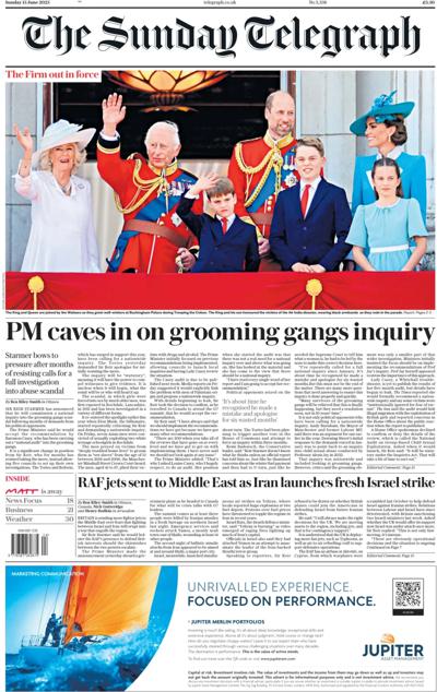 The Sunday Telegraph (UK) Newspaper Front Page for 15 June 2025