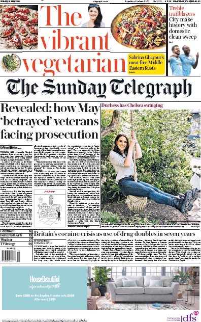 The Sunday Telegraph Newspaper Front Page for 19 May 2019