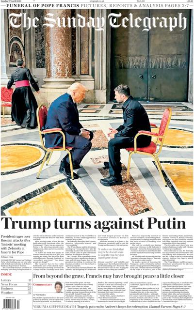 The Sunday Telegraph (UK) Newspaper Front Page for 27 April 2025